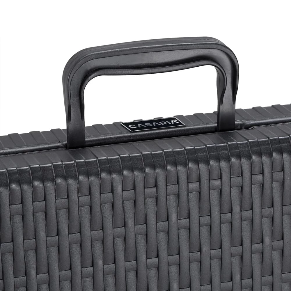 Gartentisch Schwarz Rattan-Look 180x75x73cm Klappbar 11 Gartentisch Schwarz Rattan-Look 180x75x73cm Klappbar – Bild 9