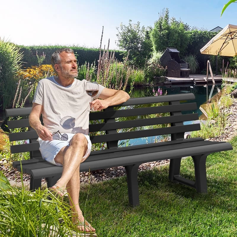 Gartenbank Orchidea Anthrazit 145x49x74cm 4 Gartenbank Orchidea Anthrazit 145x49x74cm – Bild 2