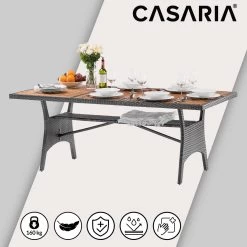 Polyrattan Gartentisch Takeo Grau 190x90x74cm Akazie -Gartenmöbel Und Dekoration Geschäft aa0ac3425c52e65edca1161a1228d29b de 995699d 03 1