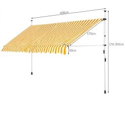 Klemmmarkise Gelb/Weiß 400cm -Gartenmöbel Und Dekoration Geschäft aa21d881f11d97fc494e93bd3e6ff4c7 de 108293d 6 1