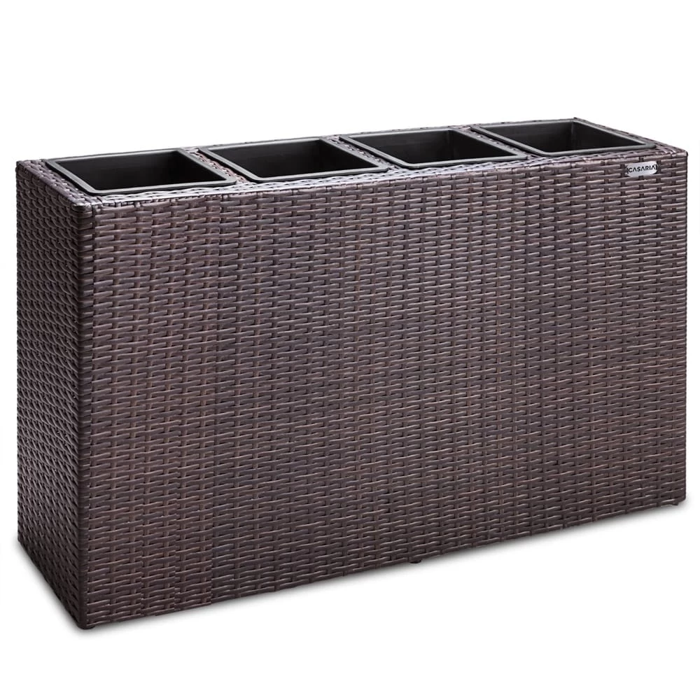 Polyrattan Blumentopf Braun 95x27x60cm 3 Polyrattan Blumentopf Braun 95x27x60cm