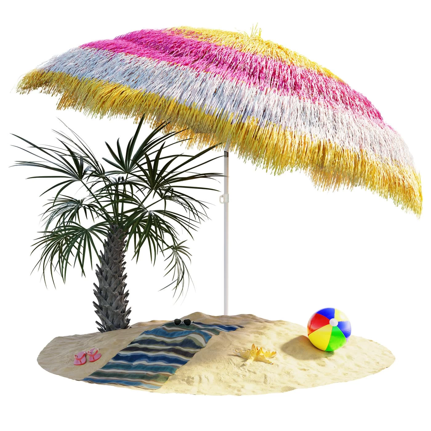 Sonnenschirm Hawaii Bunt Ø160cm UV-Schutz 30+ 3 Sonnenschirm Hawaii Bunt Ø160cm UV-Schutz 30+