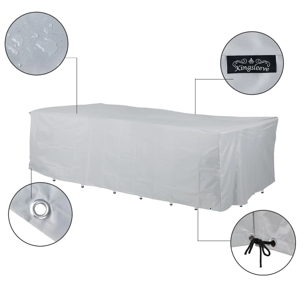 Abdeckung Sitzgarnitur Silber 308x138x89cm 6 Abdeckung Sitzgarnitur Silber 308x138x89cm – Bild 4