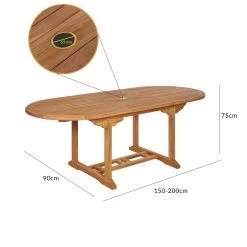 Gartentisch Bari Teakholz 150-200x90x75cm Erweiterbar -Gartenmöbel Und Dekoration Geschäft b0a7ac64e85be58e3d964ee5ff201696 de 109043d 10 1