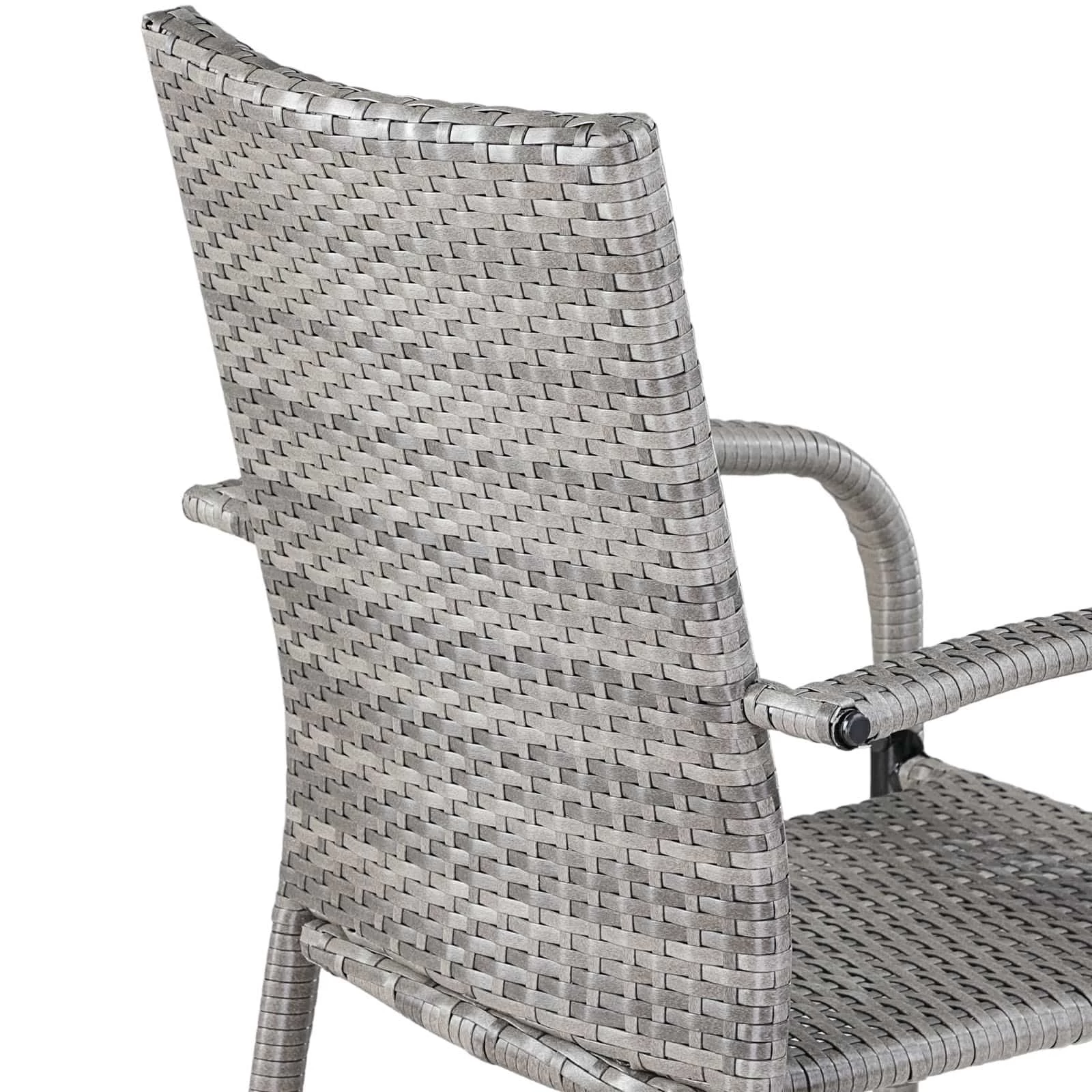Polyrattan Stapelstuhl Comfort 4er-Set Grau 8 Polyrattan Stapelstuhl Comfort 4er-Set Grau – Bild 6