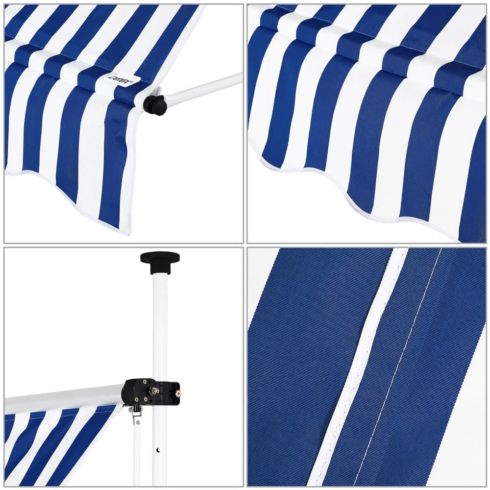 Klemmmarkise Blau/Weiß 350cm 7 Klemmmarkise Blau/Weiß 350cm – Bild 5