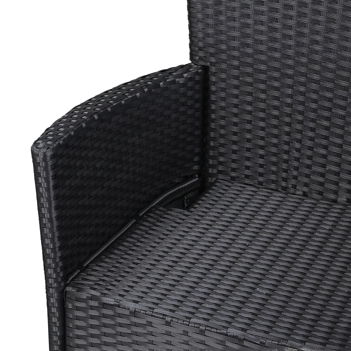 Polyrattan Gartenstuhl 3er-Set Schwarz Stapelbar 11 Polyrattan Gartenstuhl 3er-Set Schwarz Stapelbar – Bild 9