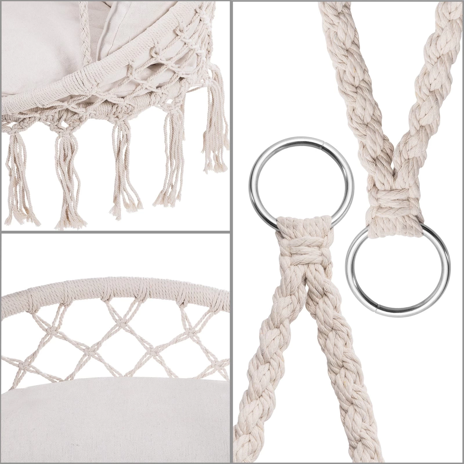 Hängesessel Creme 80x60x140cm 10 Hängesessel Creme 80x60x140cm – Bild 8