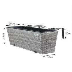 Polyrattan Blumenkasten 2er-Set Grau -Gartenmöbel Und Dekoration Geschäft b3b8dc62592a0db459caa8df737b3072 de 108646d 8