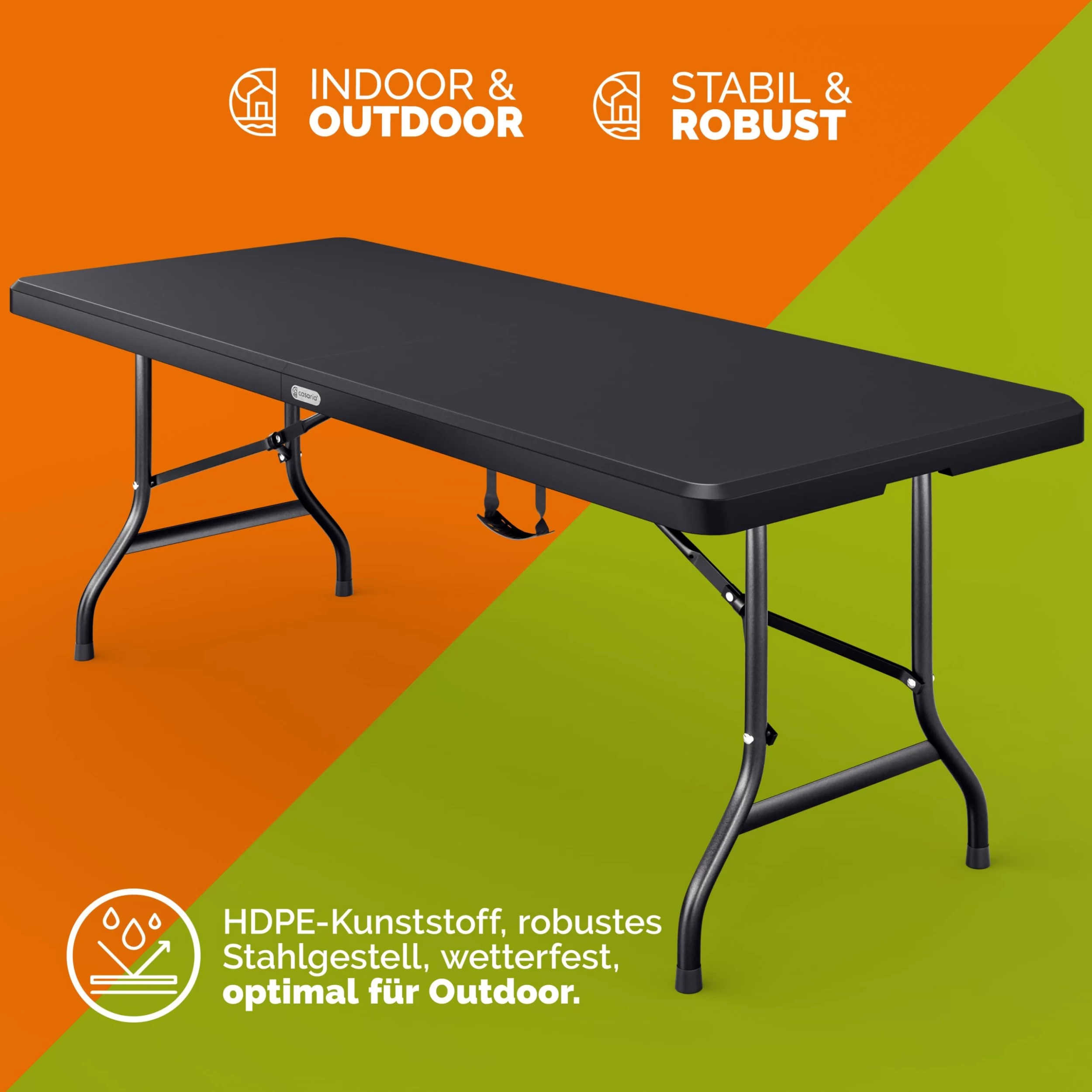 Klapptisch Anthrazit Kunststoff 183x75x73cm 5 Klapptisch Anthrazit Kunststoff 183x75x73cm – Bild 3