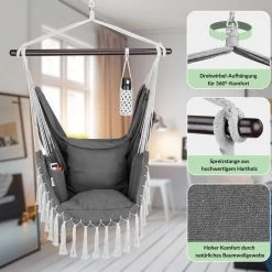 Hängesessel Anthrazit 170x100x150cm -Gartenmöbel Und Dekoration Geschäft b5c944d77b973901ba96462ed6d79a9e 444