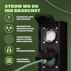 Gartensteckdose Schwarz 2er-Stecker 23x7x7cm 23 Gartensteckdose Schwarz 2er-Stecker 23x7x7cm -Gartenmöbel Und Dekoration Geschäft b8339db1cb8a4633a882ab7347bfa79b 03 109602 on dts web low de 1 1