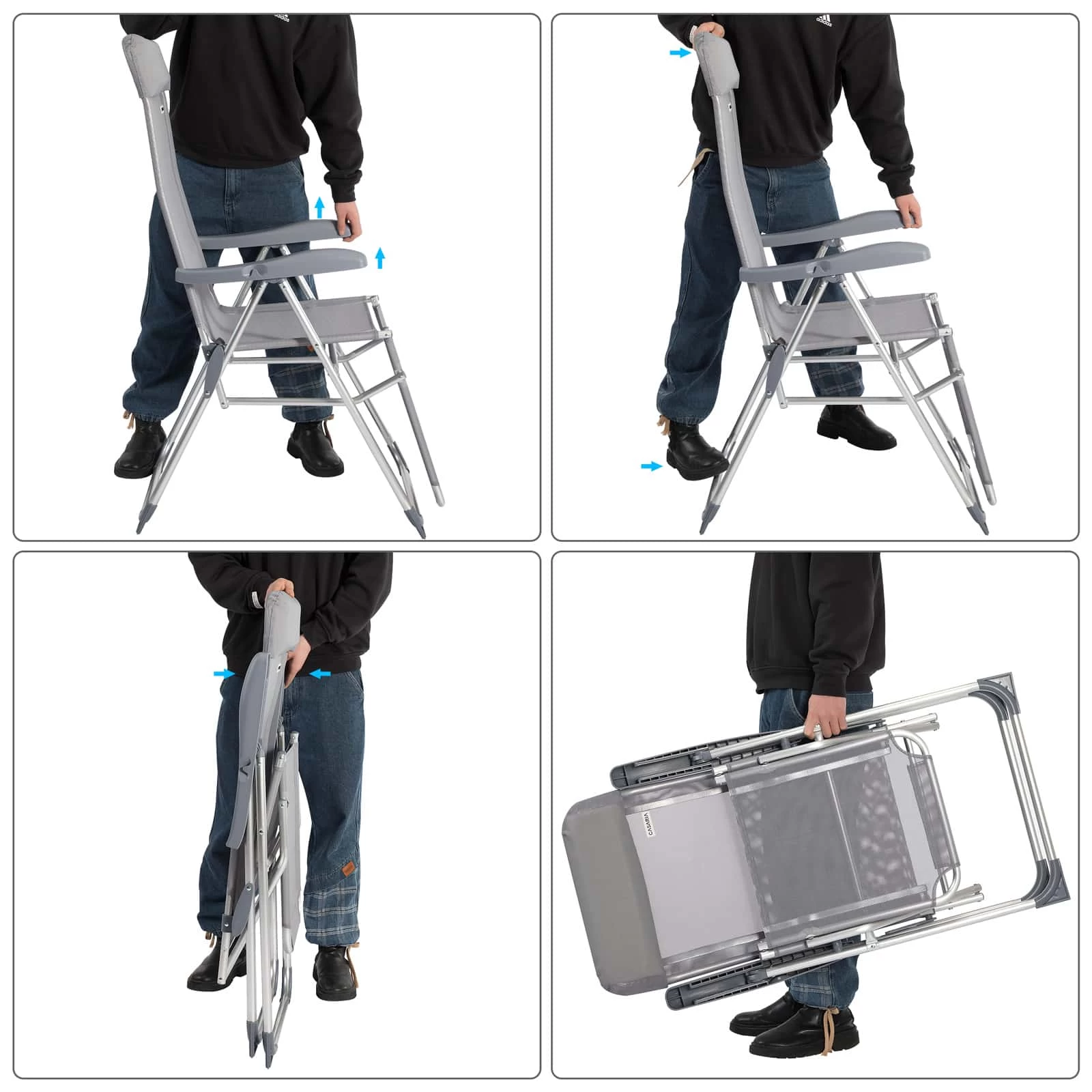 Gartenstuhl Hochlehner 2er-Set Anthrazit Alu 7 Gartenstuhl Hochlehner 2er-Set Anthrazit Alu – Bild 5