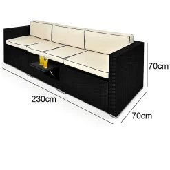 Polyrattan-Bank Schwarz/Creme 230x70x70cm Verstellbar 15 Polyrattan-Bank Schwarz/Creme 230x70x70cm Verstellbar -Gartenmöbel Und Dekoration Geschäft b970a3c53ec893d4c41b19d5aeb109ec de 991029d 9 1