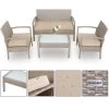 Polyrattan Garten-Sitzgruppe 4-tlg. Creme