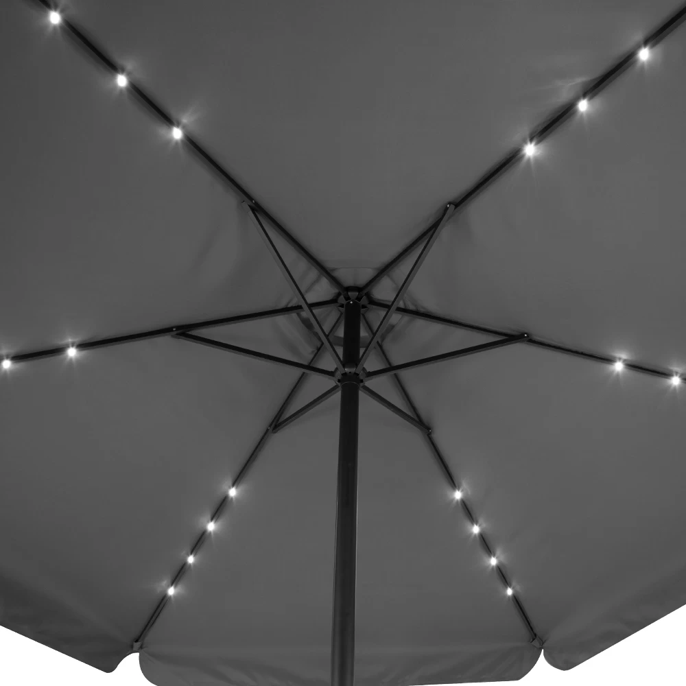 LED Solar Sonnenschirm Athen Anthrazit Ø330cm 12 LED Solar Sonnenschirm Athen Anthrazit Ø330cm – Bild 10