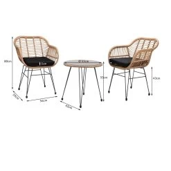 Polyrattan Garten-Sitzgruppe Bali 3-tlg. Natur/Schwarz -Gartenmöbel Und Dekoration Geschäft bbac59e7595e0bb36d2bf1f3ff60fc22 de 108348d 14 1