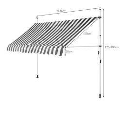 Klemmmarkise Weiß/Grau 350cm -Gartenmöbel Und Dekoration Geschäft bbb4ad11fe78a1f3c2875297d81db2b0 de 108286d 6 1