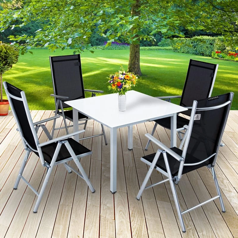 Garten-Sitzgruppe Bern 5-tlg. Silber Alu Milchglas 8 Garten-Sitzgruppe Bern 5-tlg. Silber Alu Milchglas – Bild 6