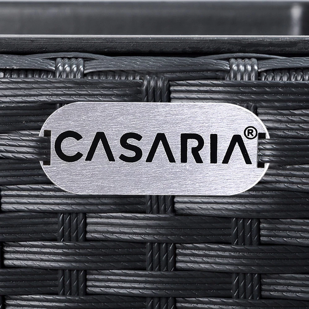 Polyrattan Blumentopf 3er-Set Schwarz 6 Polyrattan Blumentopf 3er-Set Schwarz – Bild 4