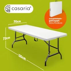 Gartentisch Weiß Kunststoff 220x70x72cm Klappbar -Gartenmöbel Und Dekoration Geschäft c25c098e888cbe0fcb1ba6192b1e9a2c 07 107733 on dts amz high de 1