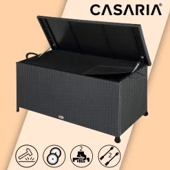 Polyrattan Auflagenbox Schwarz 122x56x61cm Griffe 39 Polyrattan Auflagenbox Schwarz 122x56x61cm Griffe -Gartenmöbel Und Dekoration Geschäft c342b3a18c604f17785b62389ffc68a2 de 102318d 20