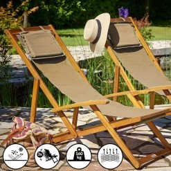 Sonnenliege Creme Akazienholz 94x60x94cm -Gartenmöbel Und Dekoration Geschäft c3e84410736105619e2803d2728f8958 de 100483d 20