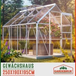 Alu Gewächshaus 250x190x195cm 2 Dachfenster 13 Alu Gewächshaus 250x190x195cm 2 Dachfenster -Gartenmöbel Und Dekoration Geschäft c4469409d6a12740ead99f9ed0433ec7 06 991467 on amb web low de 1