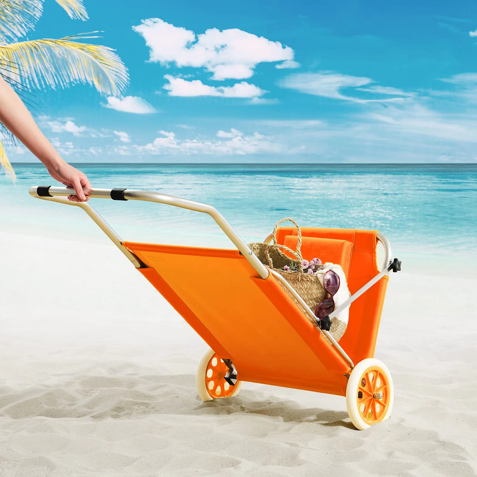 Sonnenliege Kreta Orange Alu Mit Rollen 4 Sonnenliege Kreta Orange Alu Mit Rollen – Bild 2