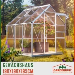 Alu Gewächshaus 190x190x195cm Mit Dachfenster -Gartenmöbel Und Dekoration Geschäft c4b68f28657968890690c6523ffae376 06 991468 on amb amz low de 1