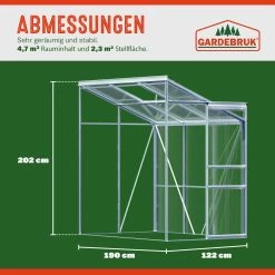 Alu Beistellgewächshaus 190x122x202cm Mit Fenster 12 Alu Beistellgewächshaus 190x122x202cm Mit Fenster -Gartenmöbel Und Dekoration Geschäft c51ba1b59ed0dfc28a8294eb6aa29d5c 04 991470 on dts web low de 1