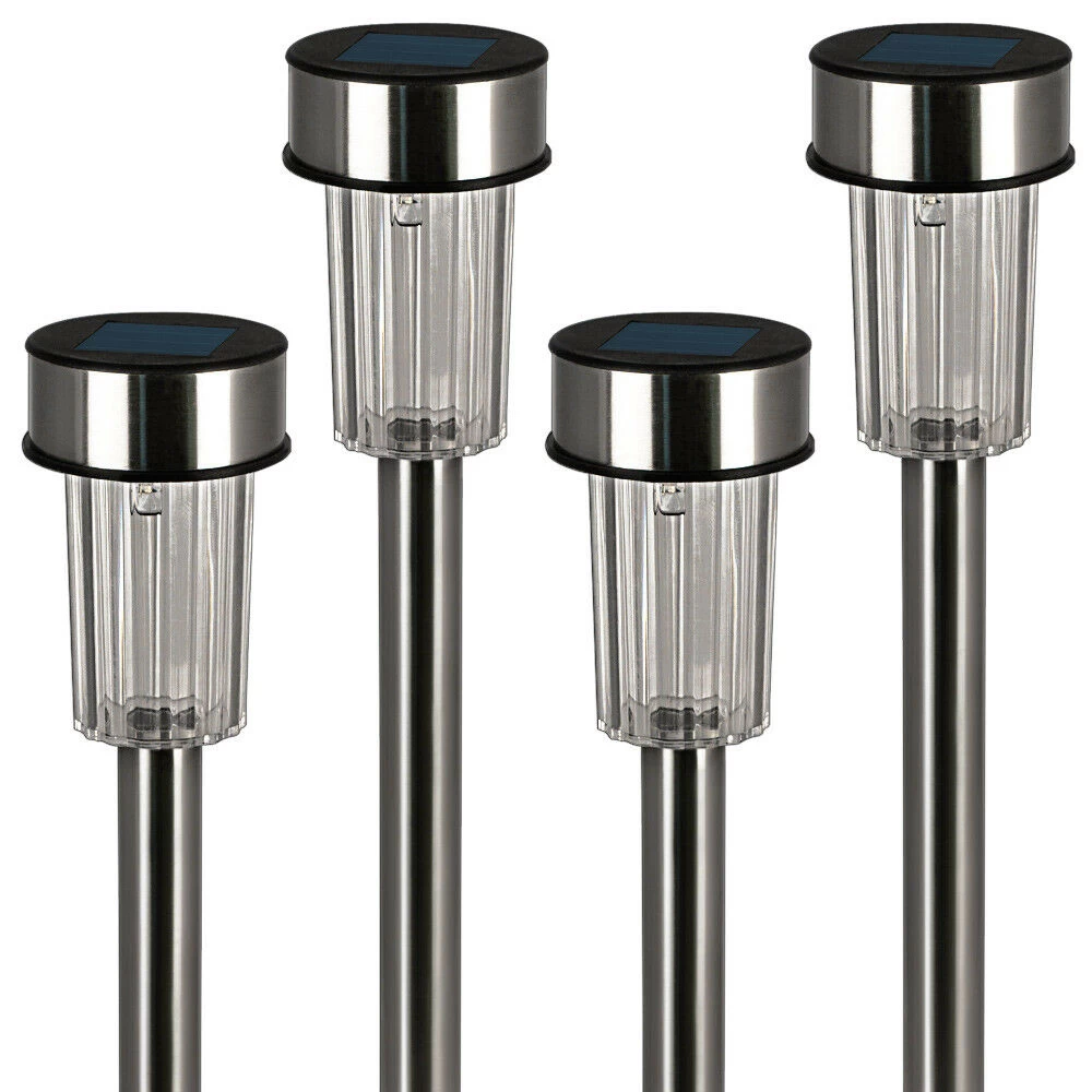 LED Solarleuchte 8er-Set Edelstahl 37cm 5 LED Solarleuchte 8er-Set Edelstahl 37cm – Bild 3