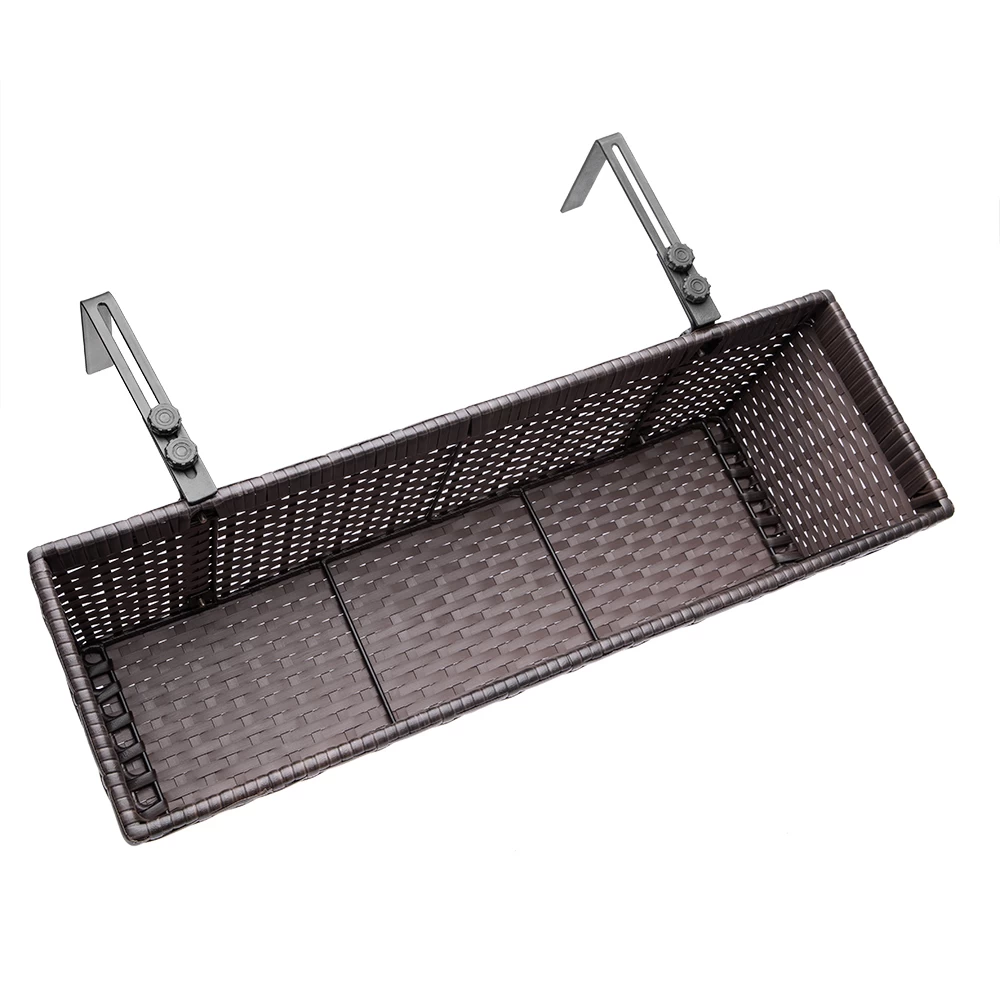 Polyrattan Blumenkasten 4er-Set Braun 10 Polyrattan Blumenkasten 4er-Set Braun – Bild 8