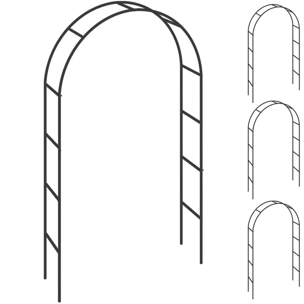 Rosenbogen 4er-Set Schwarz 240x37x140cm 3 Rosenbogen 4er-Set Schwarz 240x37x140cm