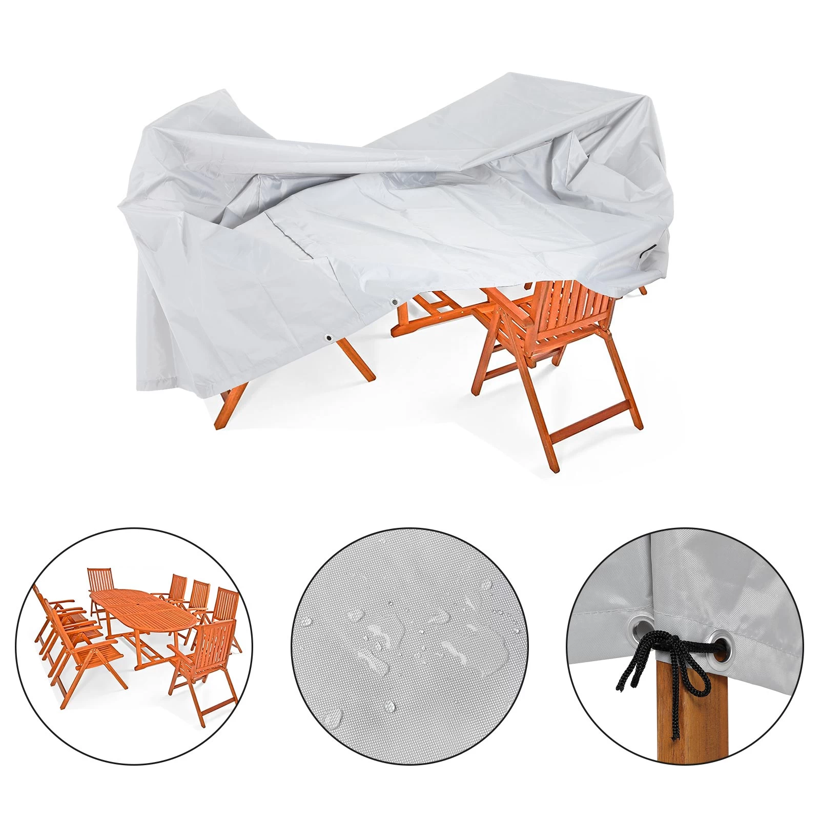 Abdeckung Sitzgarnitur Vanamo Silber 420D Oxford 242x162x100cm 8 Abdeckung Sitzgarnitur Vanamo Silber 420D Oxford 242x162x100cm – Bild 6