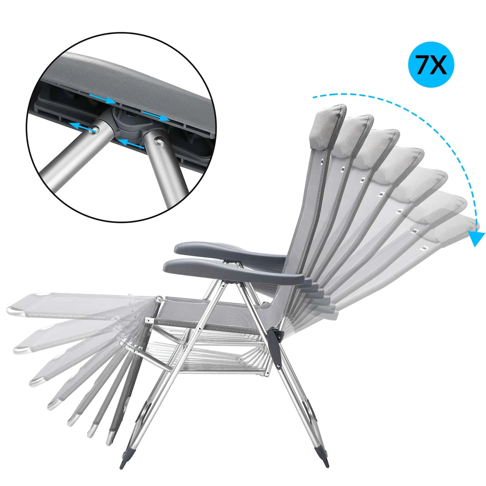 Gartenstuhl Hochlehner 2er-Set Anthrazit Alu 5 Gartenstuhl Hochlehner 2er-Set Anthrazit Alu – Bild 3