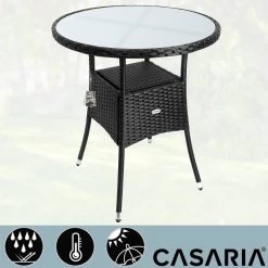 Polyrattan-Tisch Schwarz Rund Ø60cm -Gartenmöbel Und Dekoration Geschäft c9a102da00dcf7a1ba2c08f0193426ad de 105691d 4 1