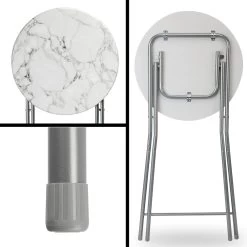 Stehtisch 2er-Set Weiß Marmoroptik Ø60cm Klappbar -Gartenmöbel Und Dekoration Geschäft ca9a56d088d1778769a58f930b22506e de 107835d 7 1