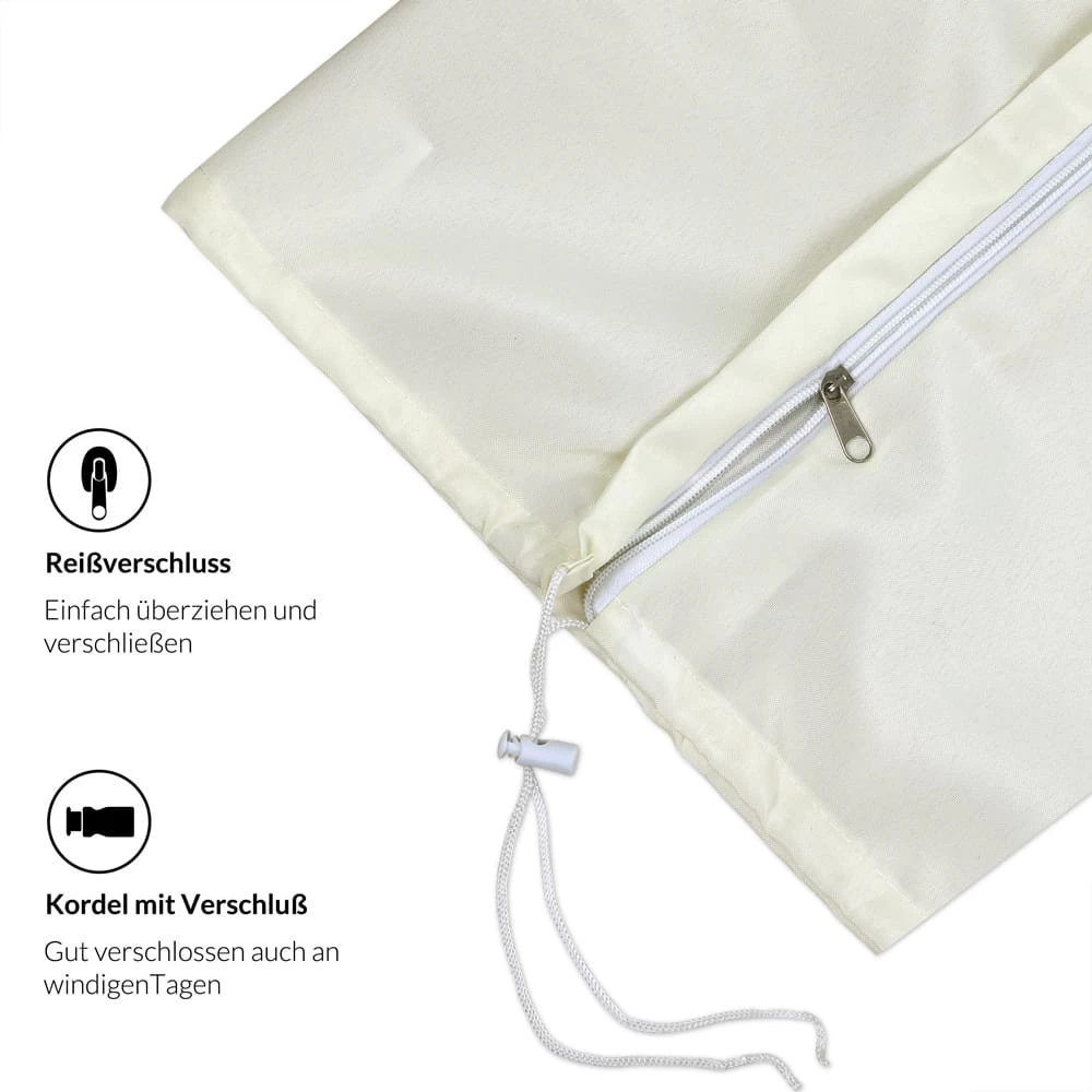 Abdeckung Ampelschirm Beige 3m Reißverschluss 6 Abdeckung Ampelschirm Beige 3m Reißverschluss – Bild 4