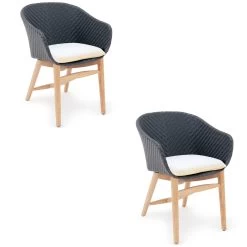 Sitzkissen Milano Torino 2er-Set Weiß 60x60x7cm