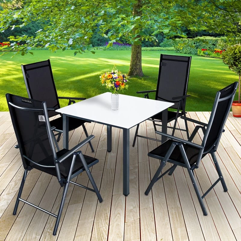 Garten-Sitzgruppe Bern 5-tlg. Anthrazit Alu Milchglas 5 Garten-Sitzgruppe Bern 5-tlg. Anthrazit Alu Milchglas – Bild 3