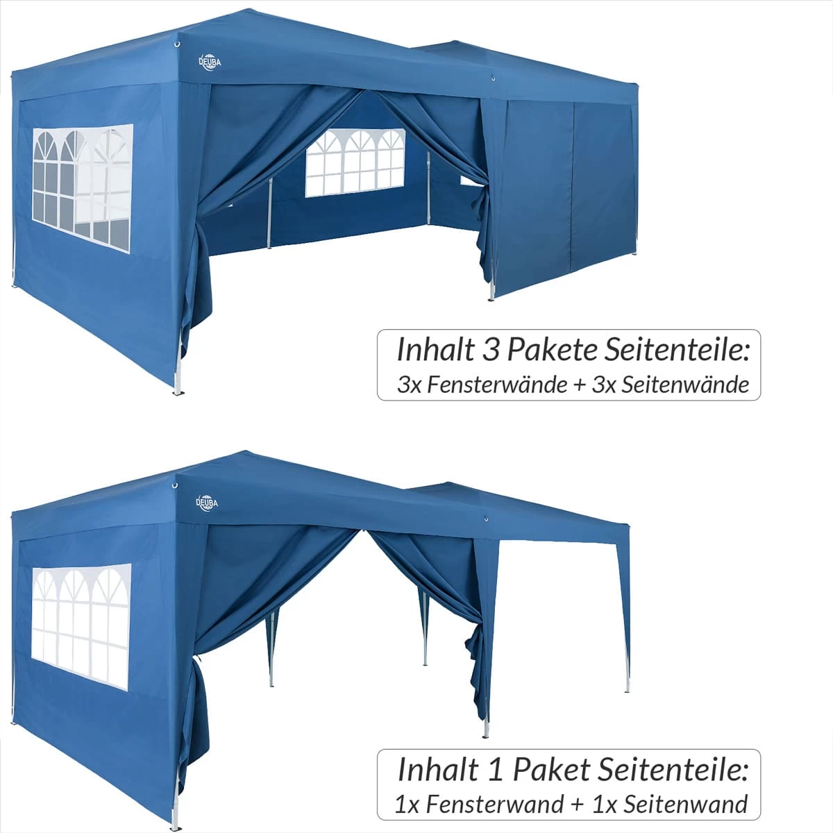 Seitenwände Faltpavillon 2er-Set Blau 3x2m 6 Seitenwände Faltpavillon 2er-Set Blau 3x2m – Bild 4