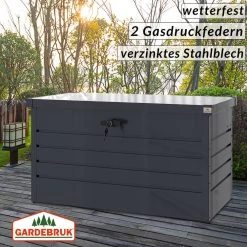 Abschließbare Auflagenbox Anthrazit 360L Metall -Gartenmöbel Und Dekoration Geschäft d23dff2c08961065bd0cf76551f1b549 de 108138d 11