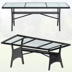 Polyrattan Gartentisch Takeo Schwarz 190x90x74cm Glas 19 Polyrattan Gartentisch Takeo Schwarz 190x90x74cm Glas -Gartenmöbel Und Dekoration Geschäft d2db4ff9ad136a575d2d7e7bda40be58 de 995692d 01 1