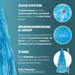 Sonnenschirm Hawaii Blau Ø160cm UV-Schutz 30+ 9 Sonnenschirm Hawaii Blau Ø160cm UV-Schutz 30+ -Gartenmöbel Und Dekoration Geschäft d339da86597b5b7d85ebf9759338a581 04 102505 on dts web low de 1