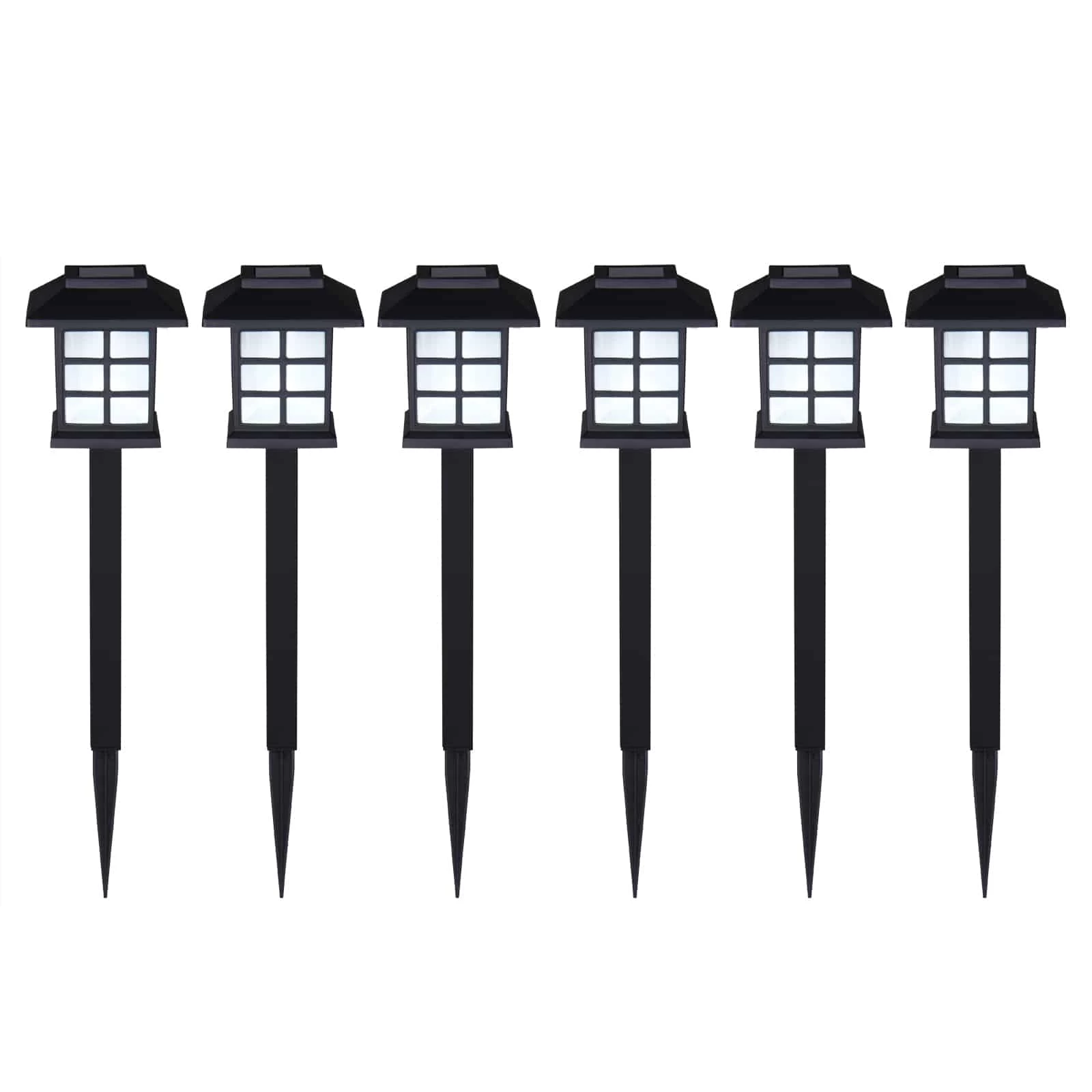 LED Solarleuchten 6er-Set Schwarz 9 LED Solarleuchten 6er-Set Schwarz – Bild 7