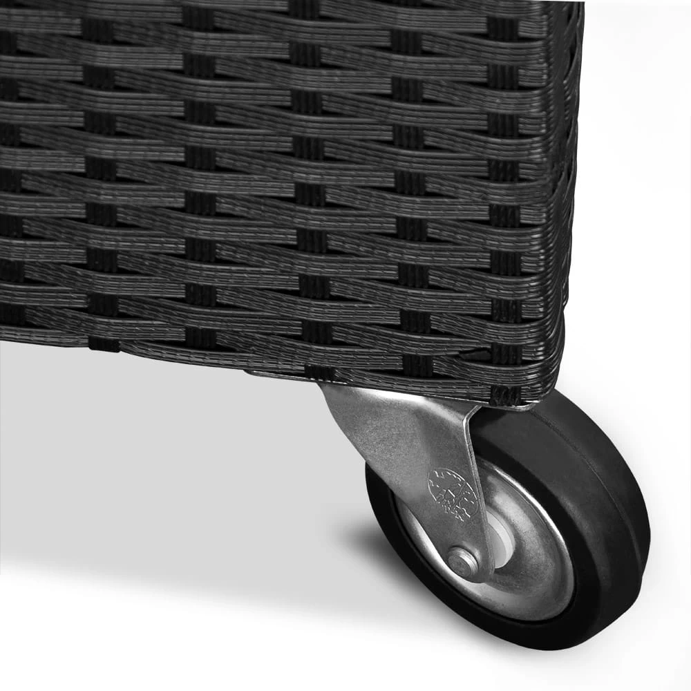 Polyrattan-Auflagenbox Schwarz 117,5x55x64,5cm Mit Rollen 5 Polyrattan-Auflagenbox Schwarz 117,5x55x64,5cm Mit Rollen – Bild 3