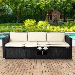 Polyrattan-Bank Schwarz/Creme 230x70x70cm Verstellbar 25 Polyrattan-Bank Schwarz/Creme 230x70x70cm Verstellbar -Gartenmöbel Und Dekoration Geschäft d623219375e23e8ac35c2ef6c65f0f78 de 991029g1 1