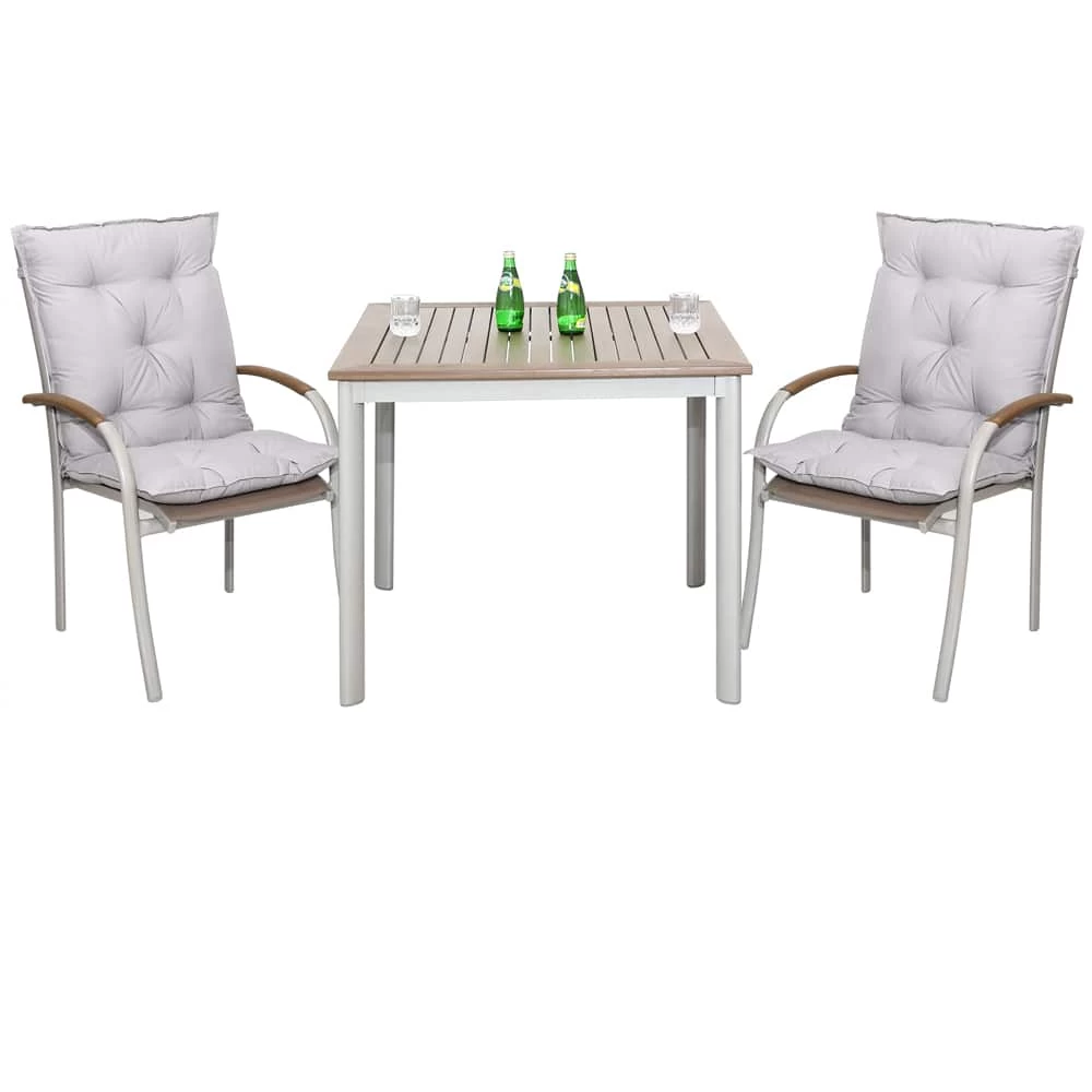 Sitzauflagen 2er-Set Grau 116x57x7cm 3 Sitzauflagen 2er-Set Grau 116x57x7cm – Bild 2