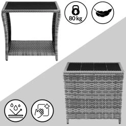 Polyrattan Beistelltisch Vedis Grau 45x45x40cm 19 Polyrattan Beistelltisch Vedis Grau 45x45x40cm -Gartenmöbel Und Dekoration Geschäft d781899bf6fdc3f7e61a1e0bef177c26 de 109511d 14 1